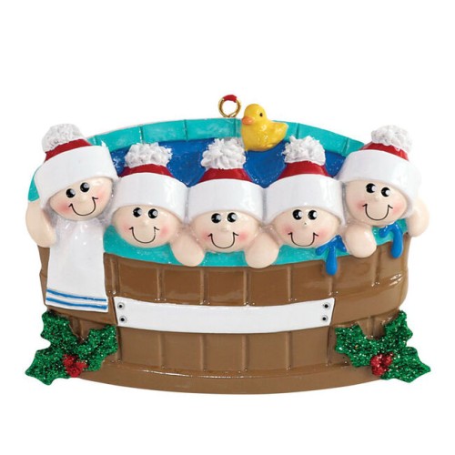 Hot Tub 5 Family Personalised Christmas Decoration Hot Tub 5 Family Personalised Christmas Decoration