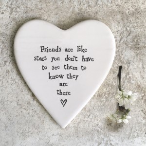 East of India Porcelain Coaster - Friends are like Stars