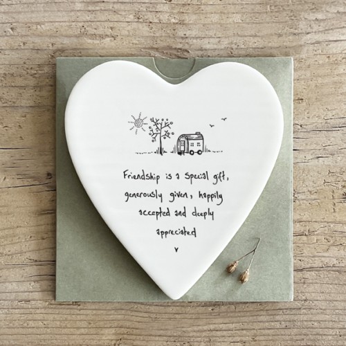 East of India Porcelain Coaster - FrIendship is a gift East of India Porcelain Coaster - FrIendship is a gift