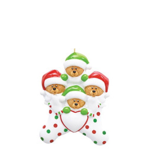 4 Bear Stocking Personalised Decoration 4 Bear Stocking Personalised Decoration