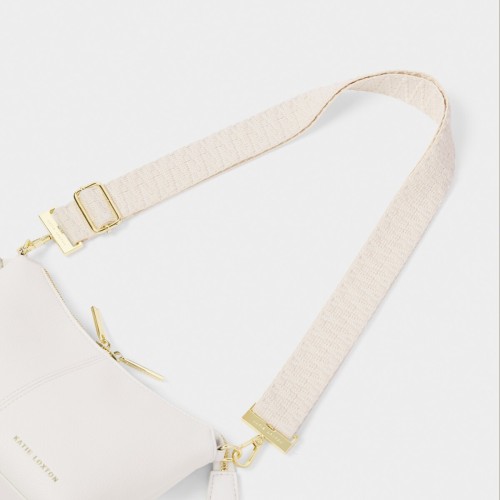 Katie Loxton Canvas Bag Strap Ecru Zig Zag
