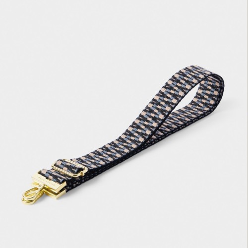 Katie Loxton Canvas Bag Strap Slate Zig Zag