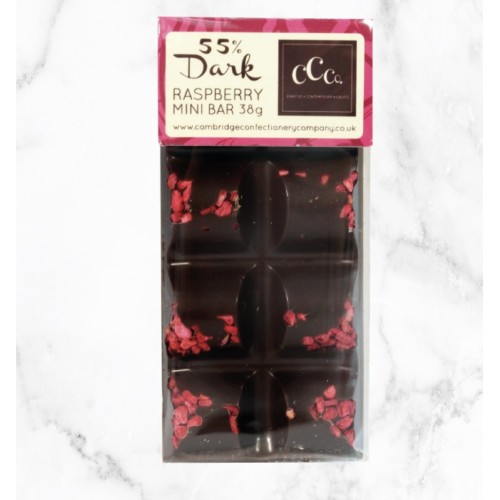 Cambridge Confectionary Chocolate Mini Bar - Dark Chocolate Raspberry Cambridge Confectionary Chocolate Mini Bar - Dark Chocolate Raspberry