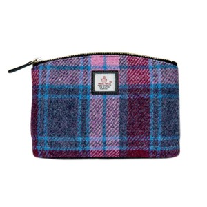 Harris Tweed Cosmetic Bag Pink/Purple Check