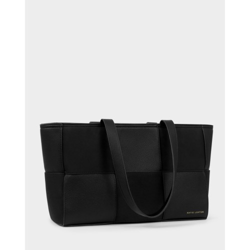 Katie Loxton Taya Woven Suede Tote Bag - Black Katie Loxton Taya Woven Suede Tote Bag - Black