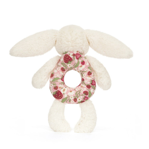Jellycat Blossom Cream Bunny Berry Ring Rattle