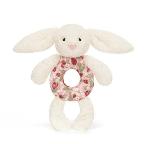 Jellycat Blossom Cream Bunny Berry Ring Rattle